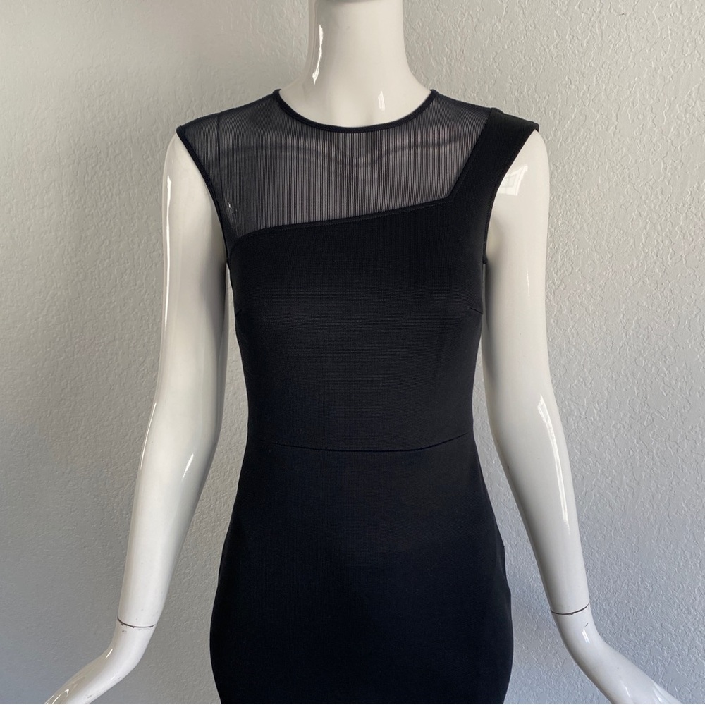 lk bennett black midi Dress with Tulle insert